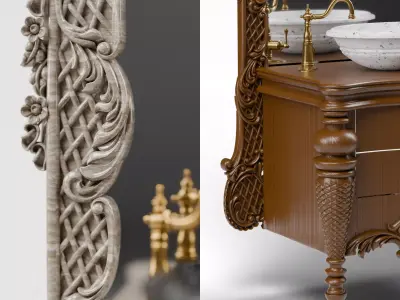 Bathroom Vanity With Mirror  3D model