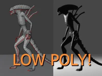 Xenomorph Alien Low-poly 3D model