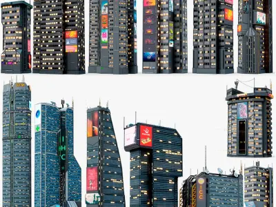 X14 Sci-Fi Futuristic Buildings PBR Vol 2 3D model