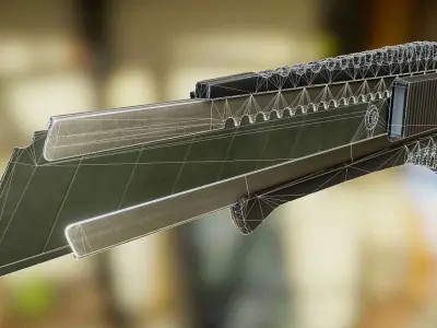 Box Cutter Lowpoly Black Plastic - Gameready - PBR Textures Low-poly 3D model