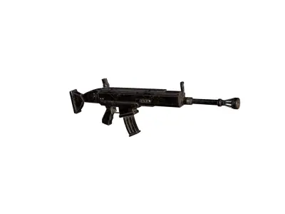 Post Apocalyptic Tactical Rifle FPS Game Ready PBR 3D Weapon Low-poly 3D model