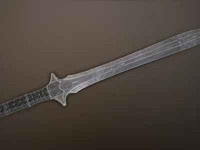 Post-Apocalyptic Gladius Low-poly 3D model