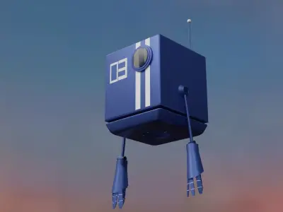Flying robot Low-poly 3D model