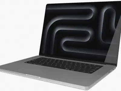 Apple MacBook Pro 16 M5 2025 Silver Rigged 3D model