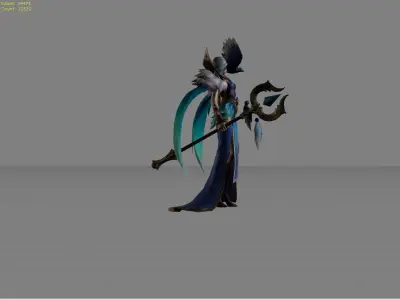Pharsa Indigo Aviatrix Low-poly 3D model