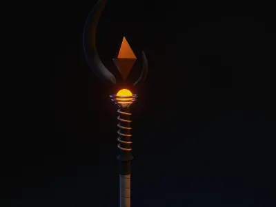 Staff sword with orange light 3D model