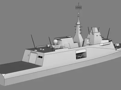 FFG Aquitaine FREMM class Low-poly 3D model