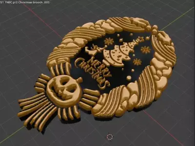 twisted wonderland  TNBC part 2 Christmas badge  Free 3D print model