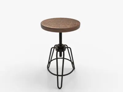 Trenton Metalworks Revolving Bar Stool 3D model