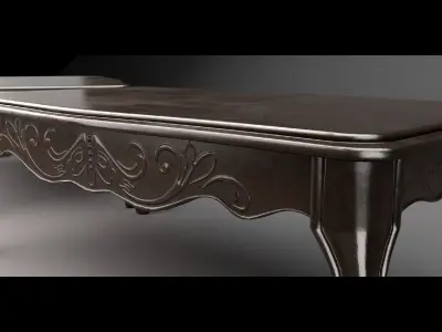 3D Antique Wooden Table Low-poly 3D model