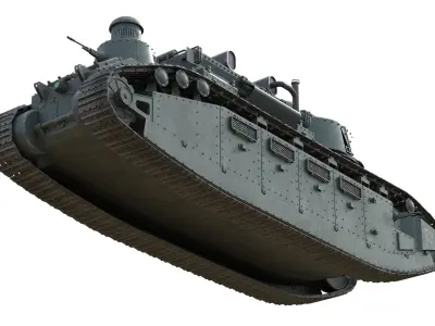Char 2C Heavy Tank Low-poly 3D model