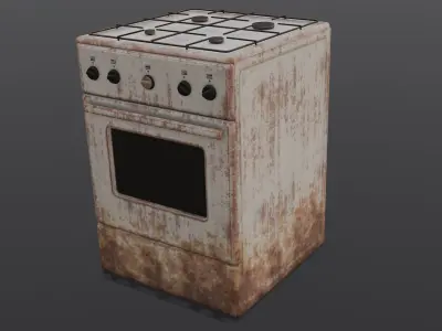 Gas stove 3D Model Low-poly 3D model