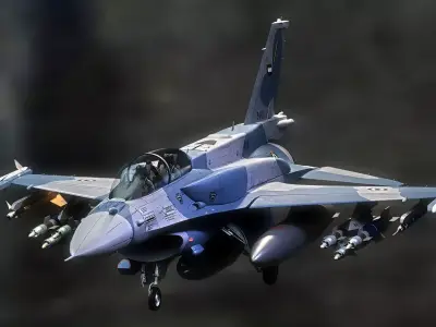 F-16D Block 60 with Cockpit-Fully Rigged-Changabel Textures Low-poly 3D model