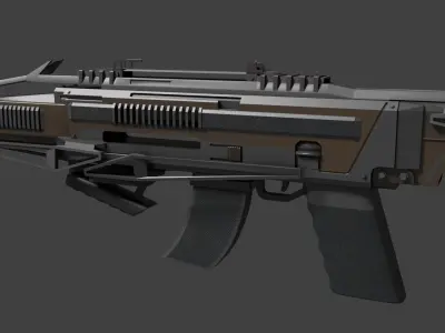 Assault Rifle Hellfire Low-poly 3D model