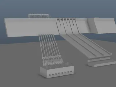 Turkish Hydro Electric Dam Power Plants Low-poly 3D model