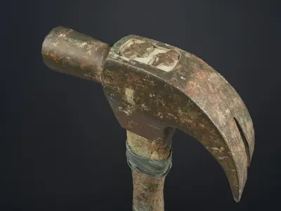 Old hammer Low-poly 3D model order