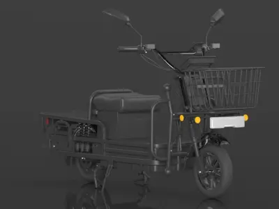 EOX E-Horse Low Speed 3 Wheeler Electric Loader Scooter Low-poly 3D model