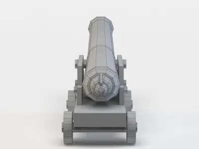 Cannon Low-poly 3D model 12