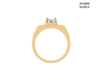 Solitaire Engagement Ring 3D print model 104