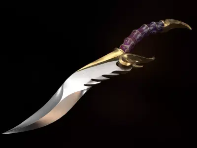 Fantasy Dagger - PBR Low-poly Model  Low-poly 3D model