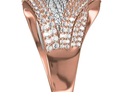 Antique Diamond Crossover Women Ring 3D print model