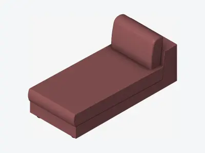 Seat - Sofa - Simplicity - Comfort - Chaise - No Arm Low-poly 3D model