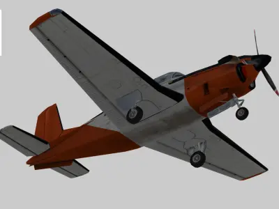 Beechcraft T-34C Turbo Mentor Low-poly 3D model