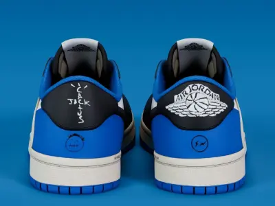 Fragment x Air Jordan Military Blue Low-poly 3D model