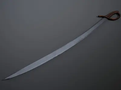 Saber sword Low-poly 3D model