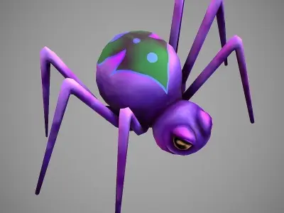 Hand Painted Spider  Low-poly 3D model