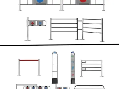 Fencing Entrance system fence 3D model