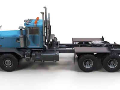 80s offroad heavy truck  Low-poly 3D model