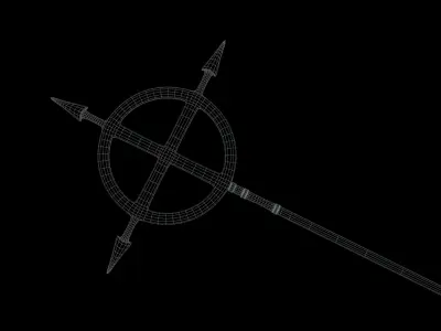 Gold sceptre Free low-poly 3D model