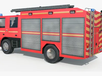Fire Truck - Rescue Machine Low-poly 3D model