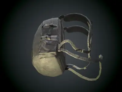 Tactical Back Pack Game Asset Low-poly 3D model