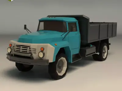 Low Poly Vintage Truck 02 Low-poly 3D model