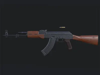3DRT - Modern firearms HD - AK 47 Low-poly 3D model