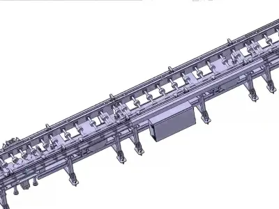 Industrial Production and Component Assembly Conveyor System 3D model