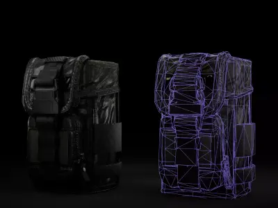 Game Ready Lowpoly Tactical Pouch Pack Free low-poly 3D model