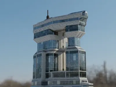 modern building no 1 3D model