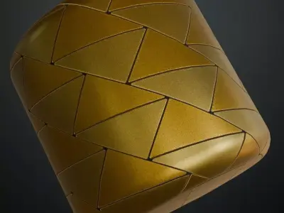 Powered Metal Golden Design PBR Seamless Texture 3