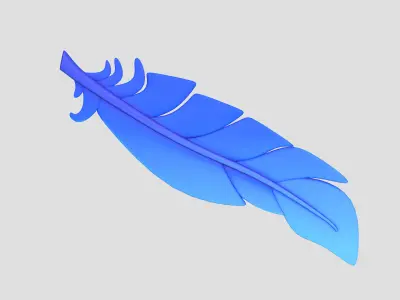 Feather Cartoon Low-poly 3D model