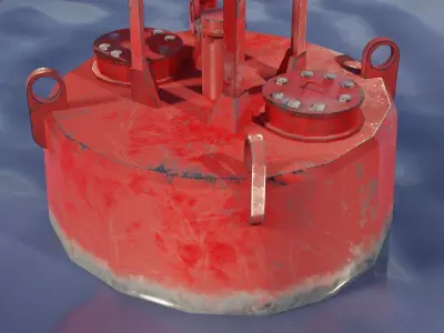 Buoy Game Ready lighthouse floating in ocean Low-poly 3D model