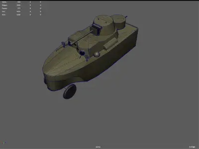 Armored train BAD-2 Low-poly 3D model