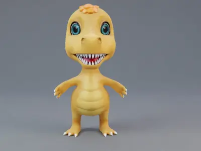 Cartoon dino  rigged 3D model