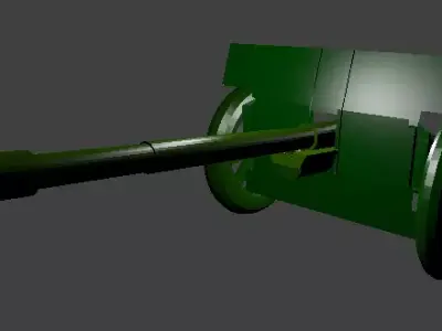 military cannon Low-poly 3D model