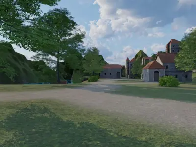 Coastal Fortress Village 3D model