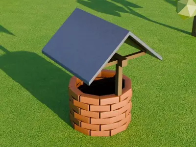 Low Poly Water Well - Optimized Exterior Asset 3D model