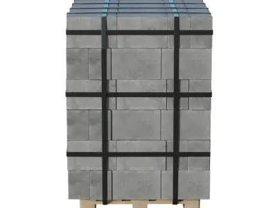 Concrete Blocks On Wood Pallet Low-poly 3D model