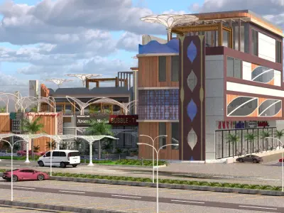 Commercial Warehouse and Retail Complex A32 DWG SketchUp 3D model
